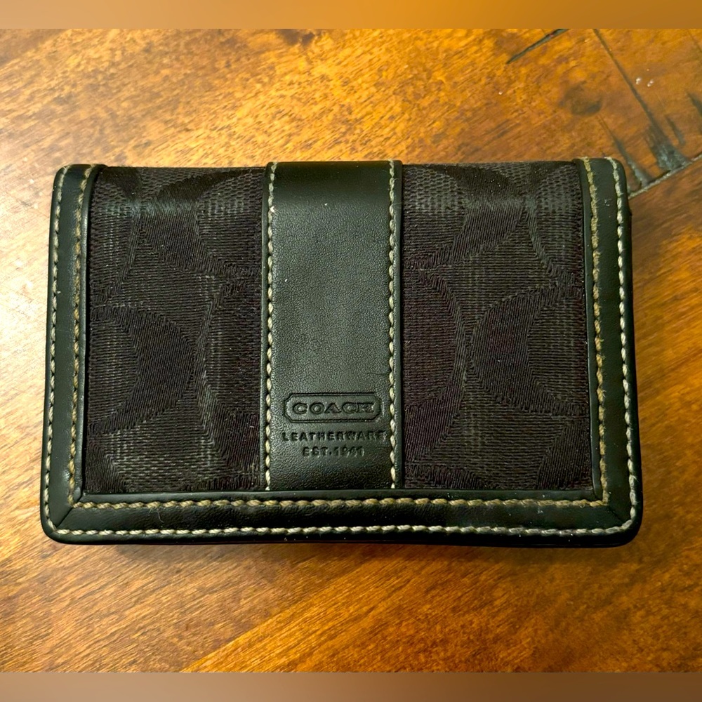 Coach leather signature credit card wallet